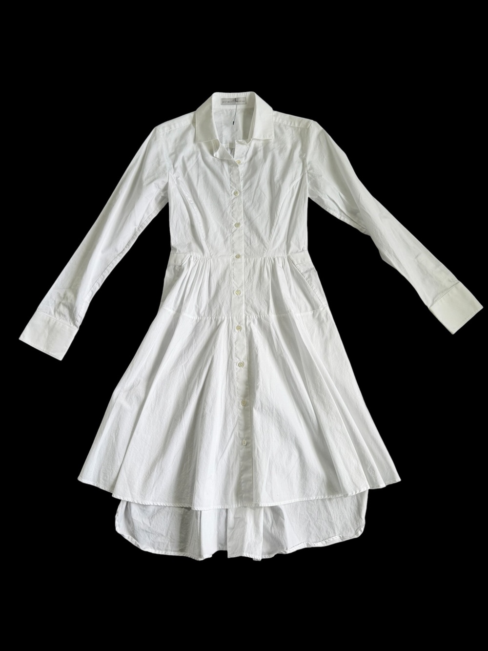 Palmer//Harding White Cotton Sculptural Midi Shirt Dress NWOT